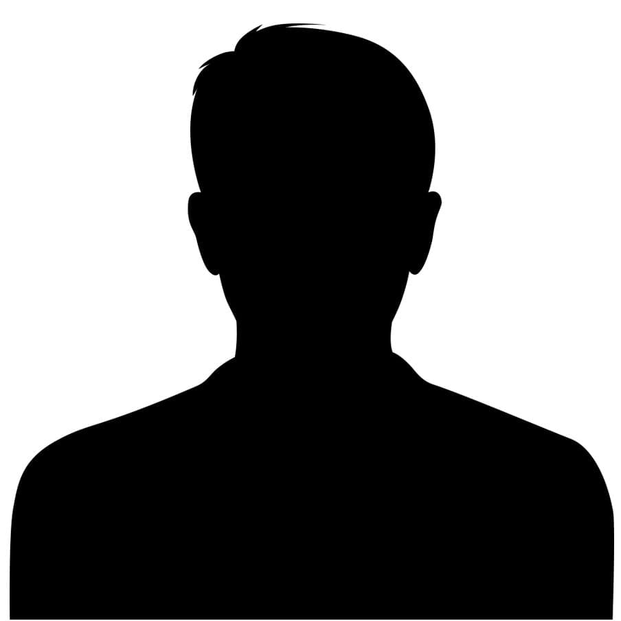 A silhouette of a man on a white background.
