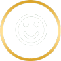 A smiley face icon in a green circle.